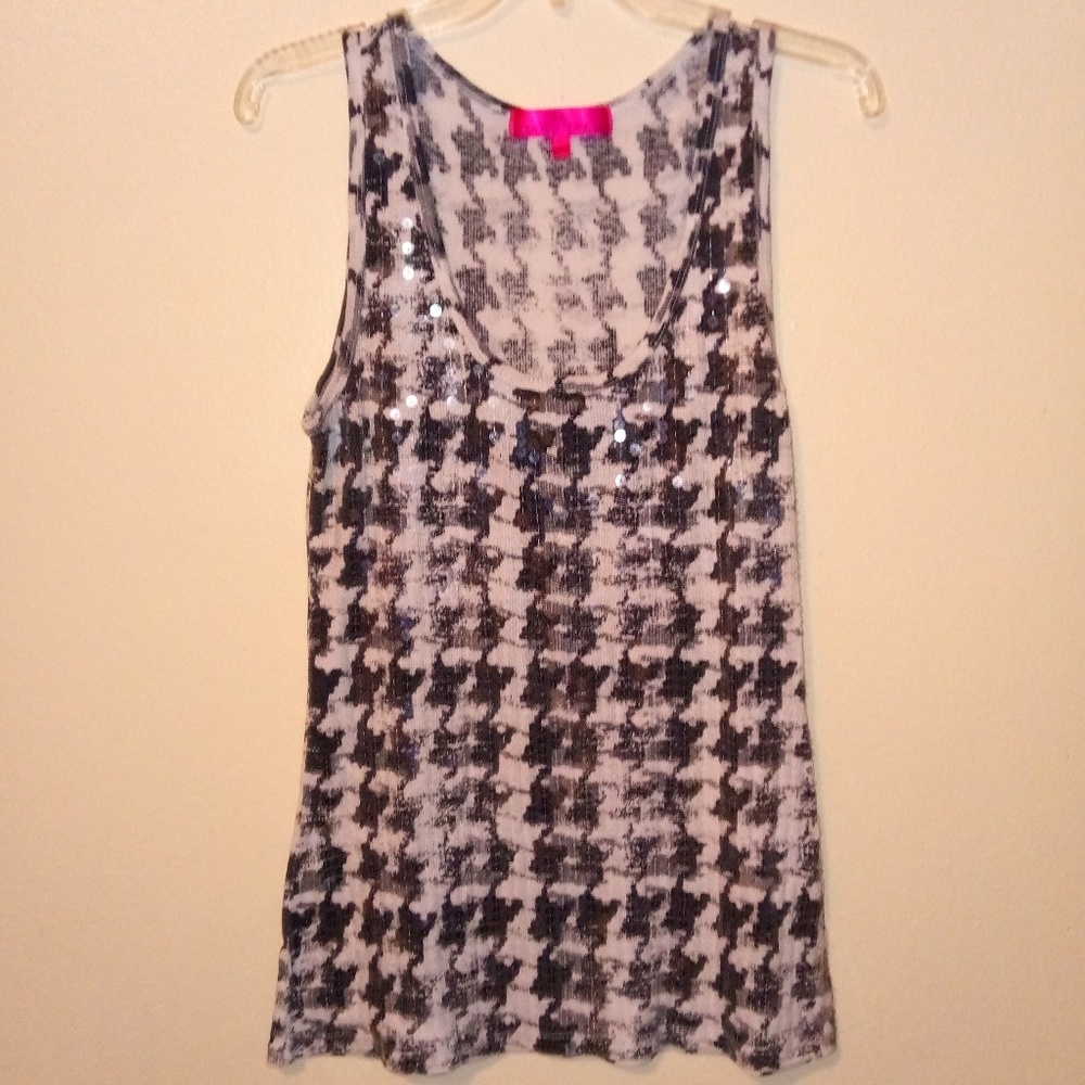 🌴ALMOST FAMOUS BLACK WHITE GRAY TANK TOP SEQUINS